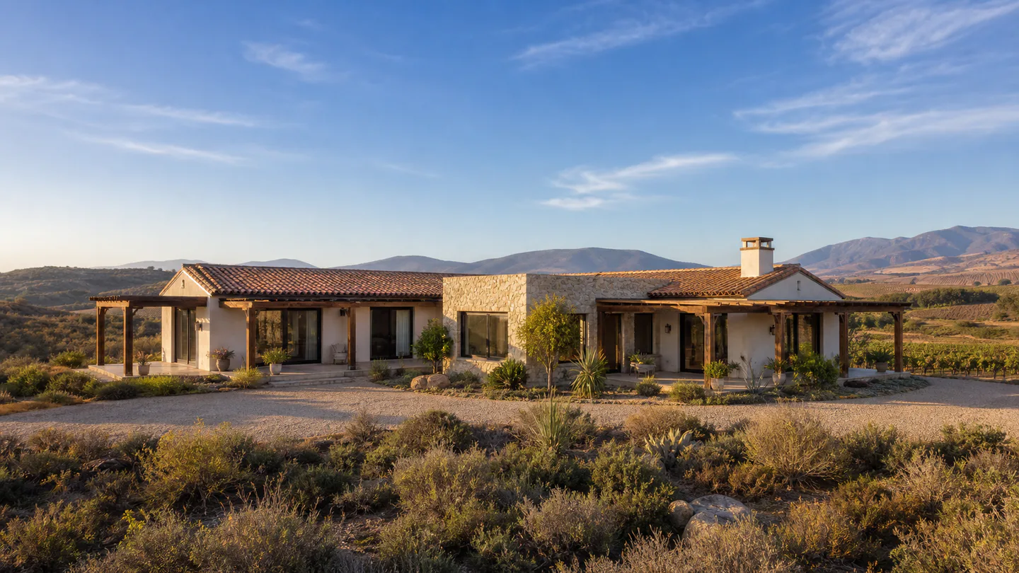 Visual conceptual de una casa rural contemporánea
